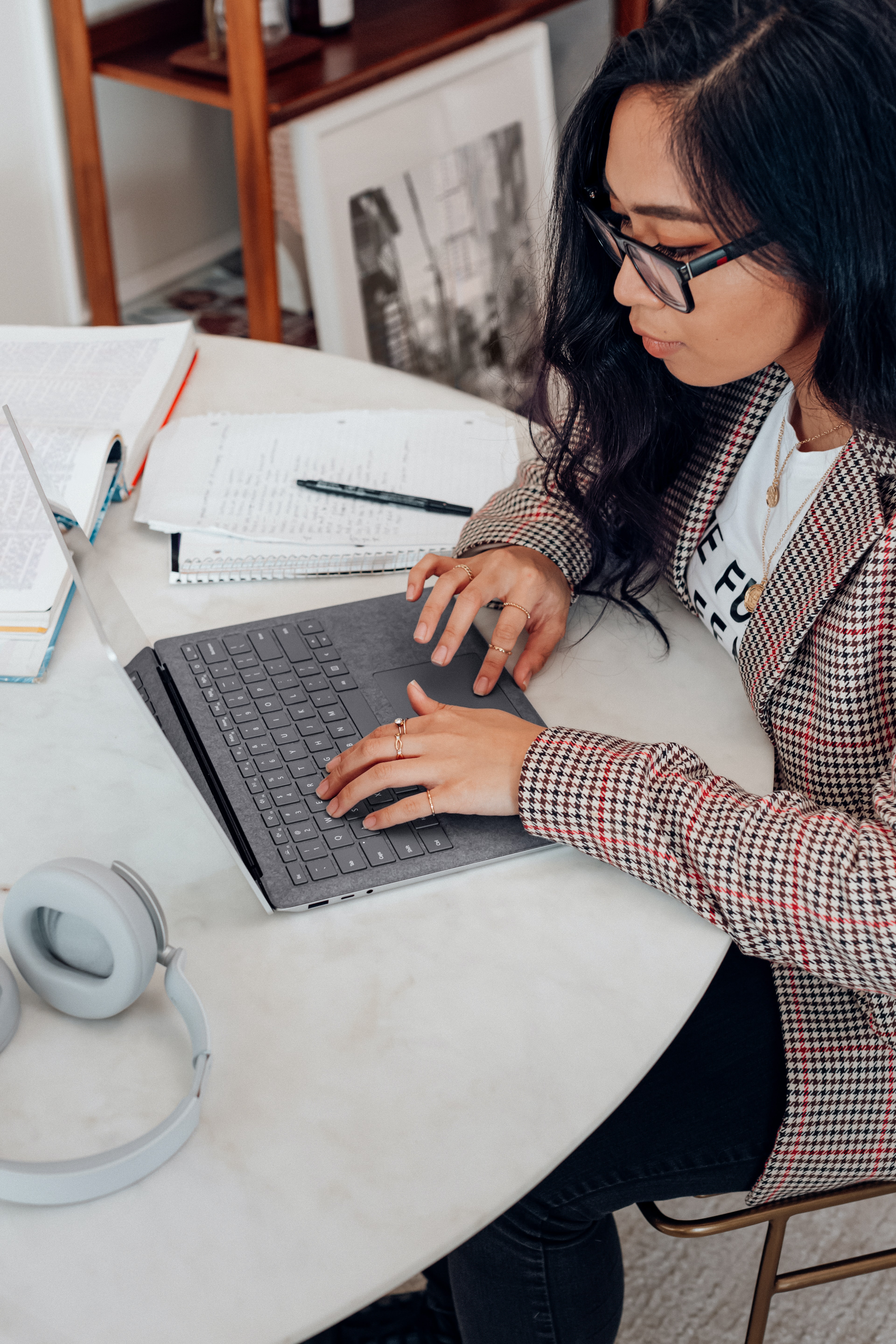 Researcher at a laptop